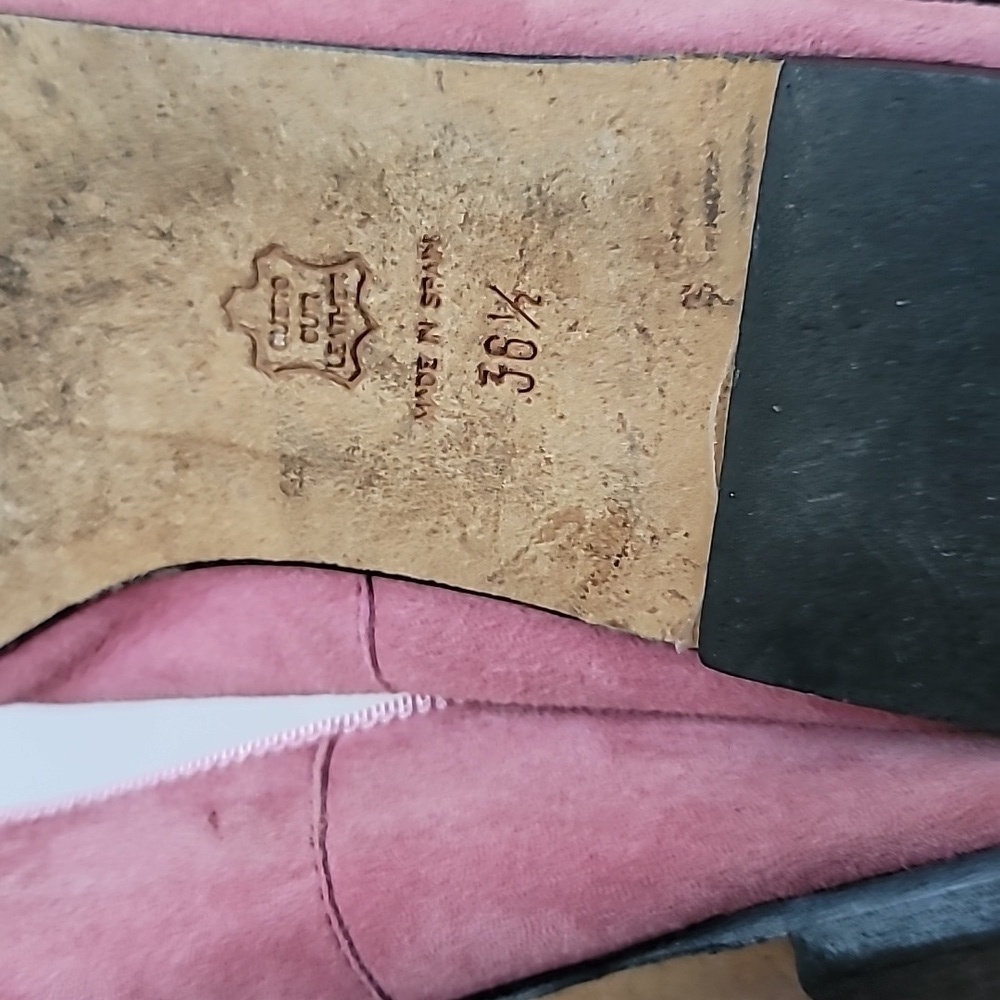 Pretty Ballerinas Bow tied Suede Pink  Real Leather  reptile skin accent - Picture 3 of 6